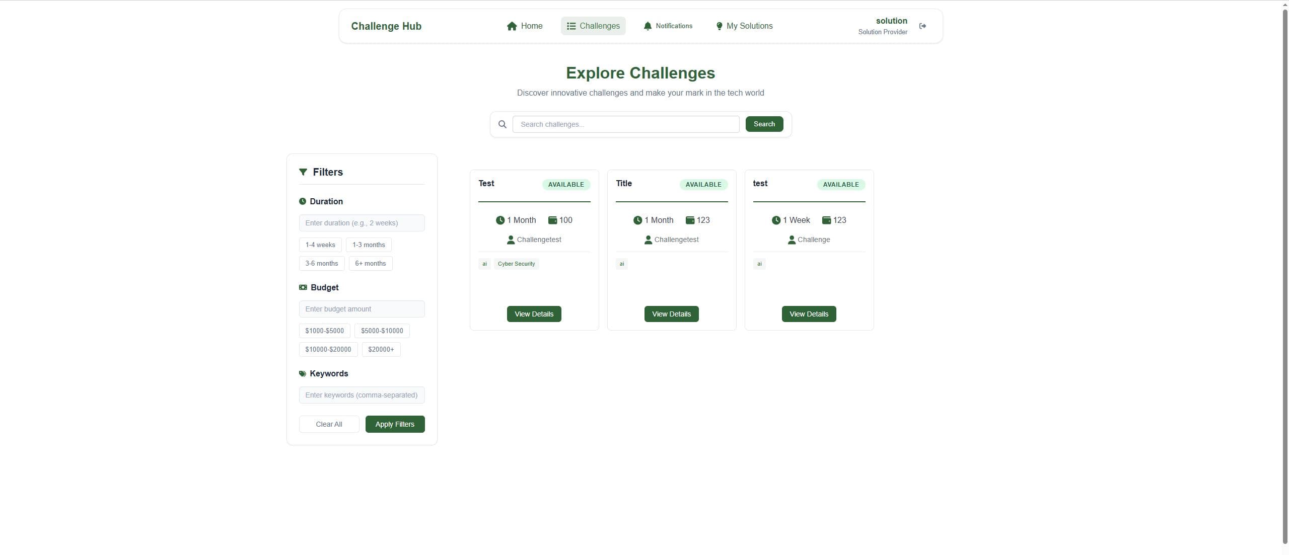 ChallengeHub screenshot 1